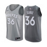 Men's Nike Minnesota Timberwolves #36 Dario Saric Authentic Gray NBA Jersey - City Edition