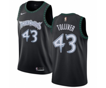 Men's Nike Minnesota Timberwolves #43 Anthony Tolliver Authentic Black Hardwood Classics Jersey