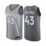 Men's Nike Minnesota Timberwolves #43 Anthony Tolliver Authentic Gray NBA Jersey - City Edition