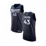 Men's Nike Minnesota Timberwolves #43 Anthony Tolliver Authentic Navy Blue NBA Jersey - Icon Edition