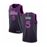 Men's Nike Minnesota Timberwolves #5 Gorgui Dieng Authentic Purple NBA Jersey - City Edition