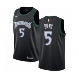 Men's Nike Minnesota Timberwolves #5 Gorgui Dieng Swingman Black Hardwood Classics Jersey