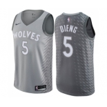 Men's Nike Minnesota Timberwolves #5 Gorgui Dieng Swingman Gray NBA Jersey - City Edition