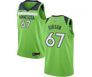 Men's Nike Minnesota Timberwolves #67 Taj Gibson Swingman Green NBA Jersey Statement Edition