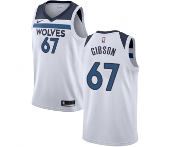 Men's Nike Minnesota Timberwolves #67 Taj Gibson Swingman White NBA Jersey - Association Edition