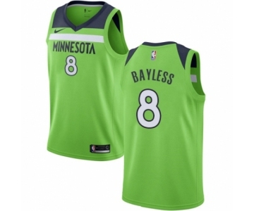 Men's Nike Minnesota Timberwolves #8 Jerryd Bayless Authentic Green NBA Jersey Statement Edition