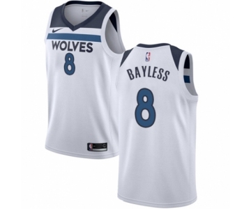 Men's Nike Minnesota Timberwolves #8 Jerryd Bayless Authentic White NBA Jersey - Association Edition