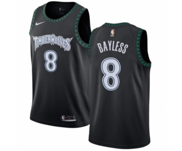 Men's Nike Minnesota Timberwolves #8 Jerryd Bayless Swingman Black Hardwood Classics Jersey