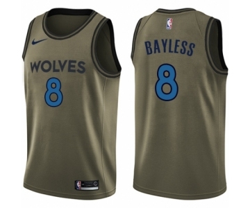 Men's Nike Minnesota Timberwolves #8 Jerryd Bayless Swingman Green Salute to Service NBA Jersey