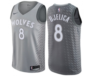 Men's Nike Minnesota Timberwolves #8 Nemanja Bjelica Swingman Gray NBA Jersey - City Edition