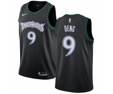 Men's Nike Minnesota Timberwolves #9 Luol Deng Authentic Black Hardwood Classics Jersey