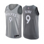 Men's Nike Minnesota Timberwolves #9 Luol Deng Authentic Gray NBA Jersey - City Edition