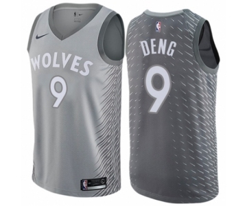 Men's Nike Minnesota Timberwolves #9 Luol Deng Authentic Gray NBA Jersey - City Edition