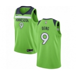 Men's Nike Minnesota Timberwolves #9 Luol Deng Authentic Green NBA Jersey Statement Edition