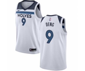 Men's Nike Minnesota Timberwolves #9 Luol Deng Authentic White NBA Jersey - Association Edition