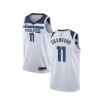 Nike Minnesota Timberwolves #11 Jamal Crawford White NBA Swingman Association Edition Jersey