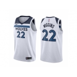 Nike NBA Minnesota Timberwolves #22 Andrew Wiggins Jersey 2017 18 New Season Wine White Jersey