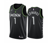 Nike Timberwolves #1 Anthony Edwards Black NBA Swingman 2020-21 City Edition Jersey