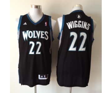 nba jerseys minnesota timberwolves #22 wiggins black