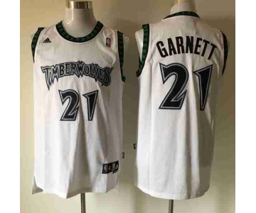 nba minnesota timberwolves #21 garnett white[revolution 30 swingman]