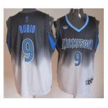 nba minnesota timberwolves #9 rubio black-grey[limited]