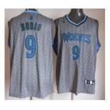 nba minnesota timberwolves #9 rubio grey[static fashion swingman]