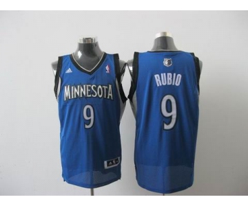 nba minnesota timberwolves #9 rubio lt.blue[2011 swingman revolution 30]