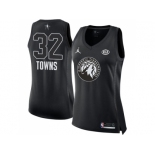 Women Nike Minnesota Timberwolves #32 Karl-Anthony Towns Black NBA Jordan Swingman 2018 All-Star Game Jersey