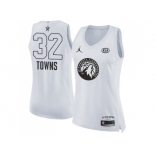 Women Nike Minnesota Timberwolves #32 Karl-Anthony Towns White NBA Jordan Swingman 2018 All-Star Game Jersey