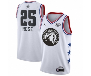 Women's Minnesota Timberwolves #25 Derrick Rose Swingman White 2019 All-Star Game Basketball Jersey