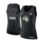 Women's Nike Jordan Minnesota Timberwolves #32 Karl-Anthony Towns Swingman Black 2018 All-Star Game NBA Jersey