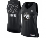 Women's Nike Jordan Minnesota Timberwolves #32 Karl-Anthony Towns Swingman Black 2018 All-Star Game NBA Jersey