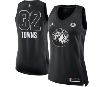 Women's Nike Jordan Minnesota Timberwolves #32 Karl-Anthony Towns Swingman Black 2018 All-Star Game NBA Jersey