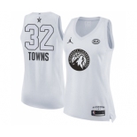 Women's Nike Jordan Minnesota Timberwolves #32 Karl-Anthony Towns Swingman White 2018 All-Star Game NBA Jersey