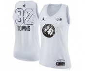 Women's Nike Jordan Minnesota Timberwolves #32 Karl-Anthony Towns Swingman White 2018 All-Star Game NBA Jersey