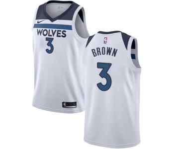 Women's Nike Minnesota Timberwolves #3 Anthony Brown Swingman White NBA Jersey - Association Edition