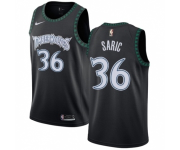 Women's Nike Minnesota Timberwolves #36 Dario Saric Swingman Black Hardwood Classics Jersey