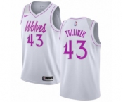 Women's Nike Minnesota Timberwolves #43 Anthony Tolliver White Swingman Jersey - Earned Edition