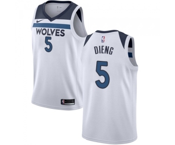 Women's Nike Minnesota Timberwolves #5 Gorgui Dieng Authentic White NBA Jersey - Association Edition