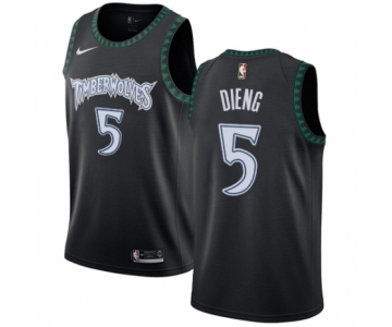 Women's Nike Minnesota Timberwolves #5 Gorgui Dieng Swingman Black Hardwood Classics Jersey