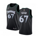 Women's Nike Minnesota Timberwolves #67 Taj Gibson Swingman Black Hardwood Classics Jersey