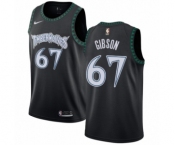 Women's Nike Minnesota Timberwolves #67 Taj Gibson Swingman Black Hardwood Classics Jersey