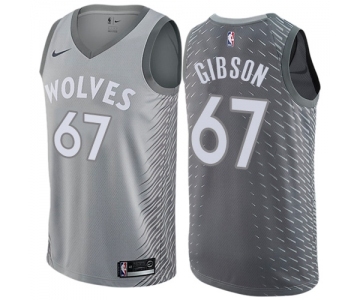 Women's Nike Minnesota Timberwolves #67 Taj Gibson Swingman Gray NBA Jersey - City Edition