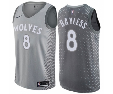 Women's Nike Minnesota Timberwolves #8 Jerryd Bayless Swingman Gray NBA Jersey - City Edition