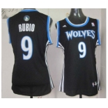 women nba jerseys minnesota timberwolves #9 rubio black