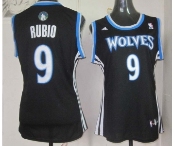 women nba jerseys minnesota timberwolves #9 rubio black