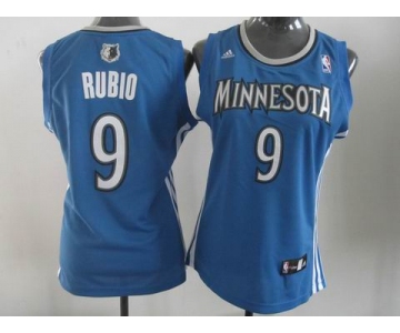 women nba jerseys minnesota timberwolves #9 rubio blue