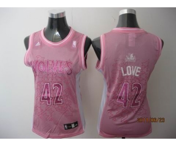 women nba minnesota timberwolves #42 love pink