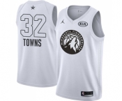 Youth Nike Jordan Minnesota Timberwolves #32 Karl-Anthony Towns Swingman White 2018 All-Star Game NBA Jersey