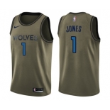 Youth Nike Minnesota Timberwolves #1 Tyus Jones Swingman Green Salute to Service NBA Jersey